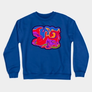 Waves Explosion in Super Hero Colors Crewneck Sweatshirt